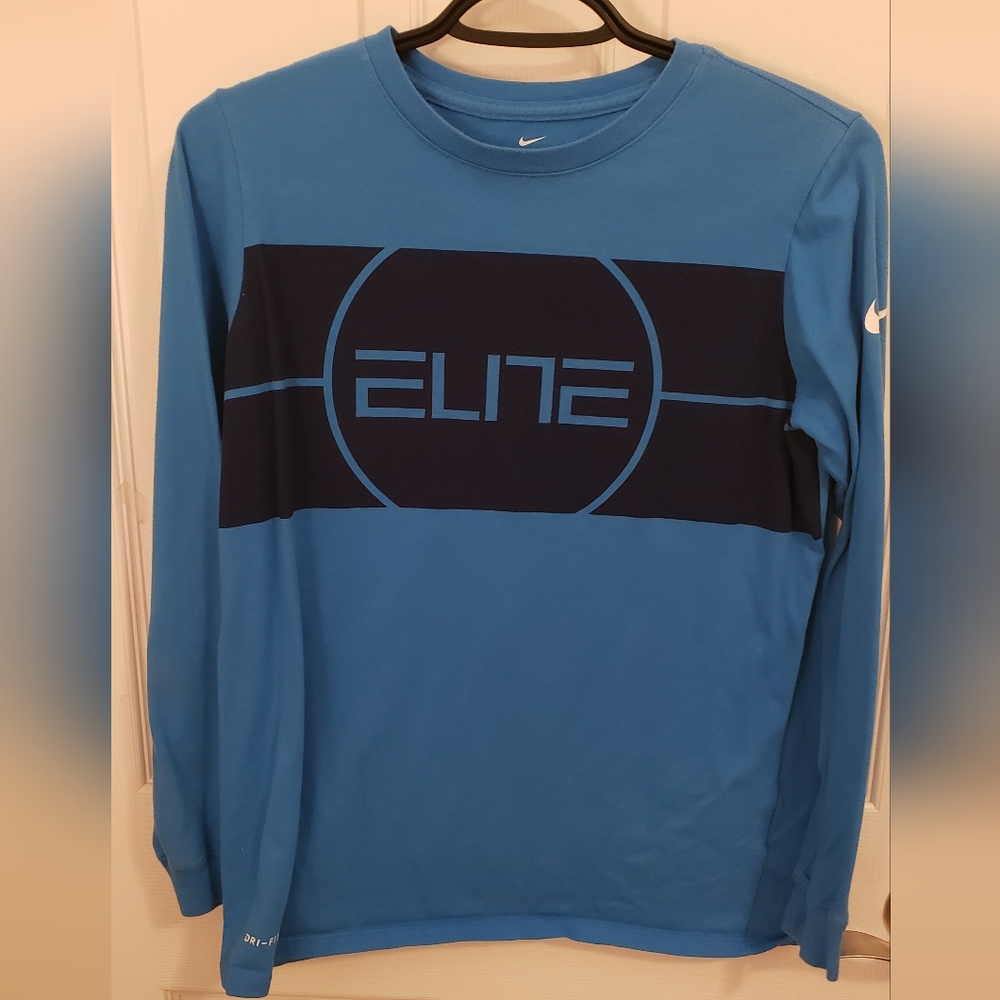Blue Long Sleeve Nike Elite T-Shirt, Youth XL, Used - Good Condition